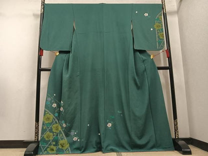 平和屋着物●訪問着　枝梅文　金彩　正絹　逸品　AABN5333ph