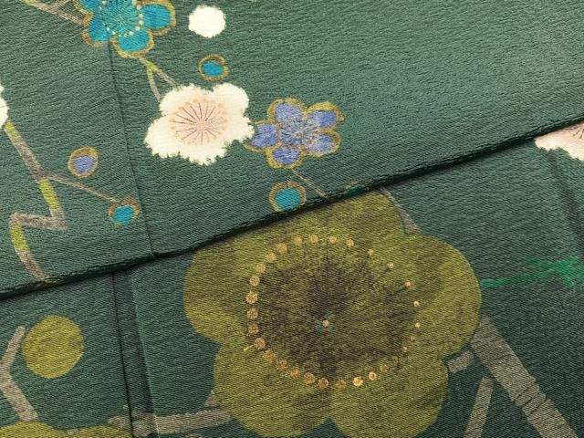平和屋着物●訪問着　枝梅文　金彩　正絹　逸品　AABN5333ph
