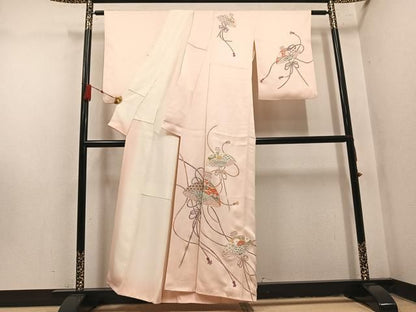 平和屋着物●訪問着　吉祥草花文　金彩　正絹　逸品　AABN5335ph