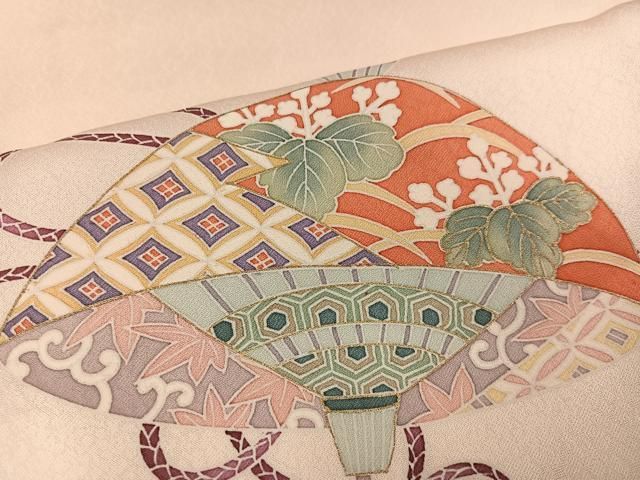 平和屋着物●訪問着　吉祥草花文　金彩　正絹　逸品　AABN5335ph