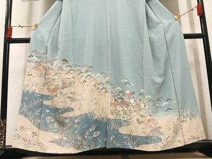 平和屋着物●訪問着　鴛鴦風景花文　暈し染め　金彩　ますいわ屋扱い　正絹　逸品　AABN5336ph