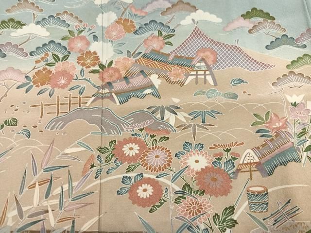 平和屋着物●訪問着　鴛鴦風景花文　暈し染め　金彩　ますいわ屋扱い　正絹　逸品　AABN5336ph