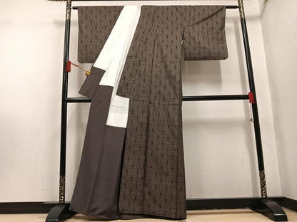 平和屋着物●本場大島紬　9マルキ　麻の葉文様　正絹　逸品　AABN5338ph