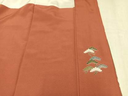 平和屋着物●訪問着　作家物　松竹梅風景文　暈し染め　金彩　正絹　逸品　AABN5341ph
