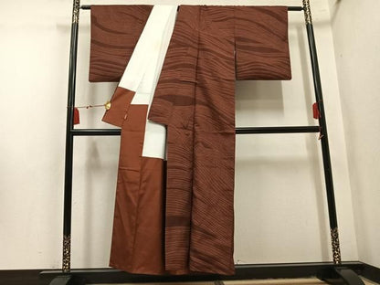 平和屋着物●本場大島紬　訪問着　伊砂利彦　流水文　ますいわ屋扱い　正絹　逸品　AABN5346ph