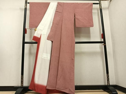 平和屋着物●江戸小紋　草木染　鮫小紋柄　鬼しぼ縮緬　反端付き　正絹　逸品　未使用　AABN5347ph