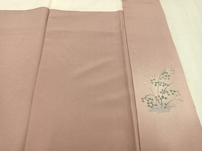 平和屋着物●訪問着　鴛鴦花鳥文　暈し染め　金銀彩　正絹　逸品　AABN5349ph