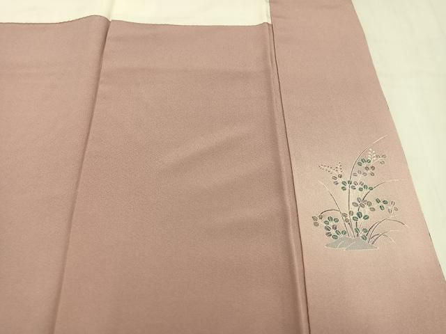 平和屋着物●訪問着　鴛鴦花鳥文　暈し染め　金銀彩　正絹　逸品　AABN5349ph