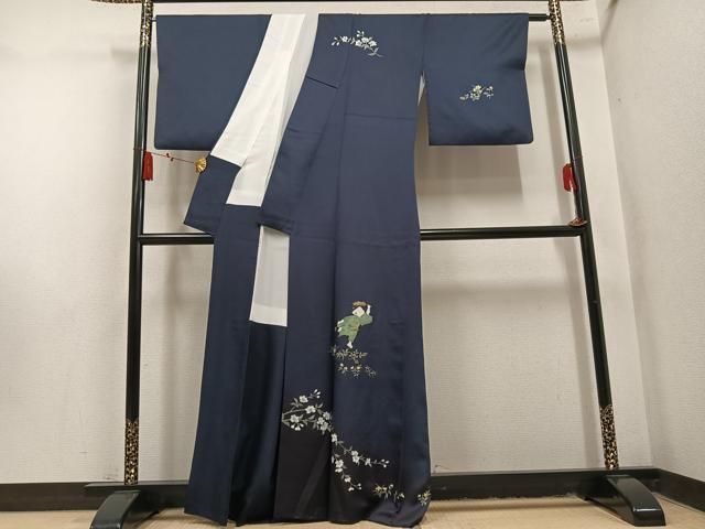 平和屋着物●訪問着　童子花文　暈し染め　金彩　正絹　逸品　AABN5350ph