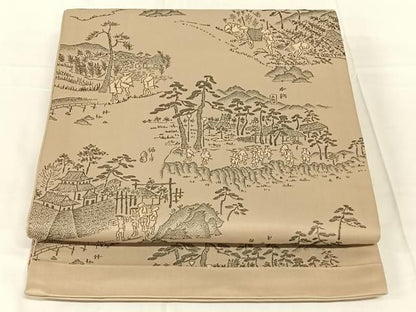 平和屋着物◎六通柄京袋帯　人物風景文　AABN5377dk