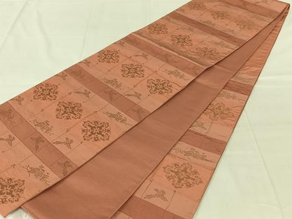 平和屋着物◎六通柄袋帯　花鳥文　金糸　正絹　逸品　AABN5381dk