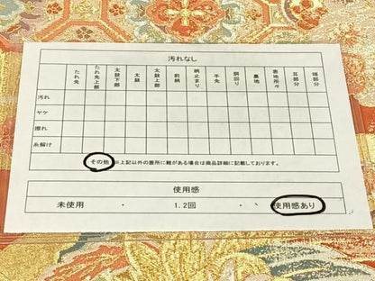 平和屋着物◎六通柄袋帯　檜扇花文　金銀糸　正絹　逸品　AABN5383dk
