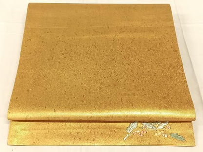 平和屋着物◎六通柄袋帯　螺鈿　ワンポイント　南天文　金糸　金彩　引箔　正絹　逸品　AABN5384dk