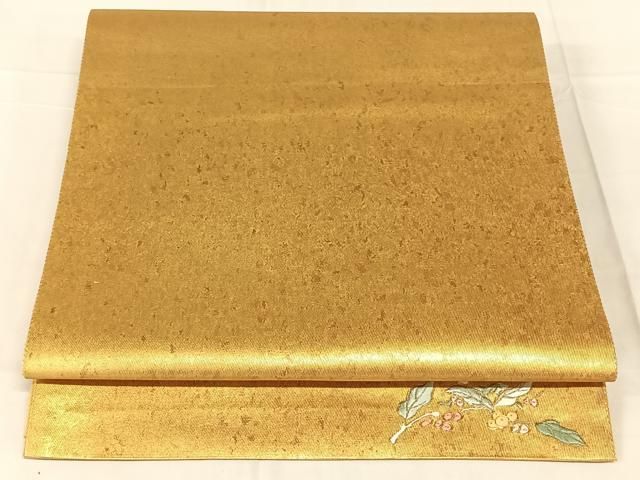 平和屋着物◎六通柄袋帯　螺鈿　ワンポイント　南天文　金糸　金彩　引箔　正絹　逸品　AABN5384dk