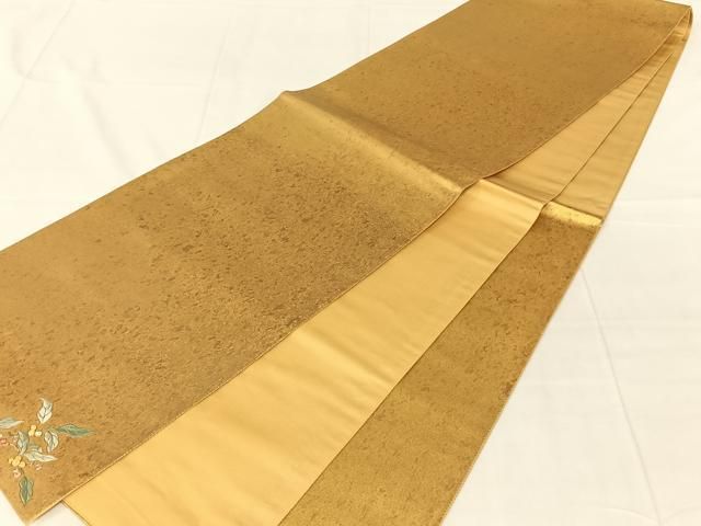 平和屋着物◎六通柄袋帯　螺鈿　ワンポイント　南天文　金糸　金彩　引箔　正絹　逸品　AABN5384dk
