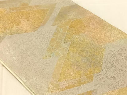平和屋着物◎六通柄袋帯　松皮菱文　金銀糸　正絹　逸品　AABN5391dk