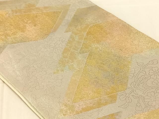 平和屋着物◎六通柄袋帯　松皮菱文　金銀糸　正絹　逸品　AABN5391dk