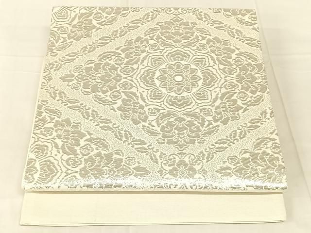 平和屋着物◎西陣　田中義織物　六通柄袋帯　花菱文　錦織　純銀箔　正絹　逸品　AABN5440dk