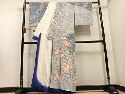 平和屋着物●訪問着　草花文　正絹　逸品　AABN5722ph