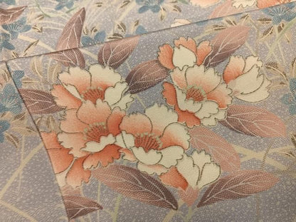 平和屋着物●訪問着　草花文　正絹　逸品　AABN5722ph
