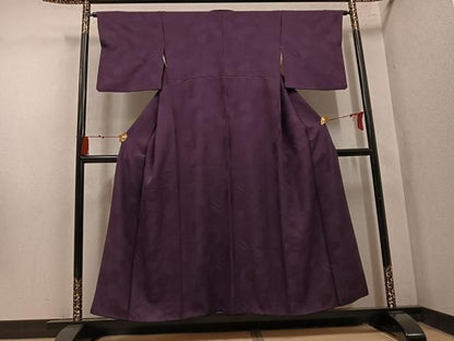 平和屋着物●上質な色無地　吉祥地紋　黒鳶色　正絹　逸品　AABN5724ph