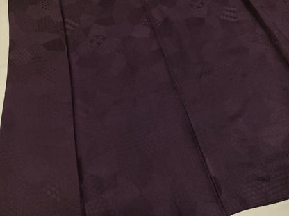 平和屋着物●上質な色無地　吉祥地紋　黒鳶色　正絹　逸品　AABN5724ph