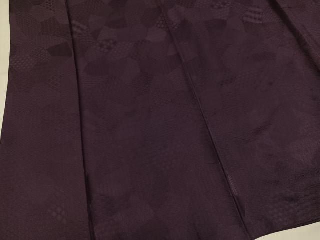 平和屋着物●上質な色無地　吉祥地紋　黒鳶色　正絹　逸品　AABN5724ph