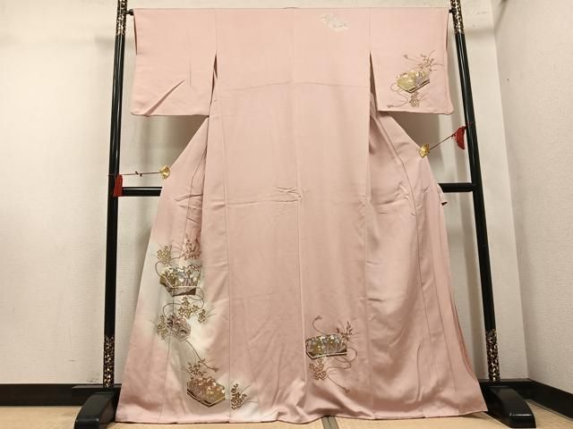 平和屋着物●訪問着　花文箱文　暈し染め　金彩　正絹　逸品　AABN5725ph