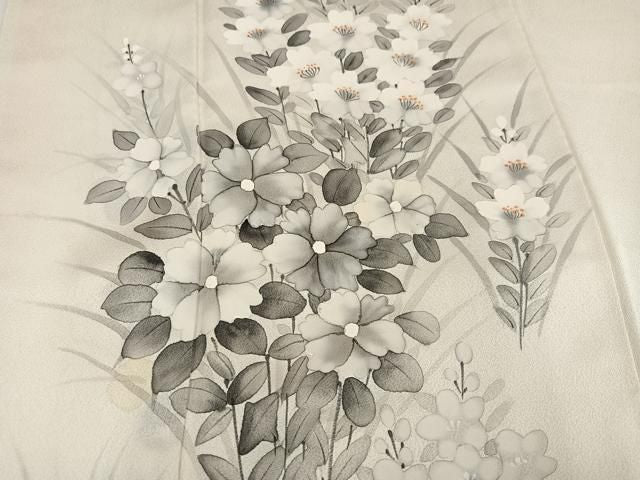 平和屋着物●訪問着　草花文　正絹　逸品　AABN5729ph
