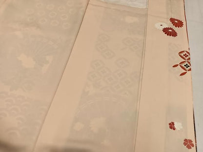 平和屋着物●豪華振袖　駒刺繍　檜扇吉祥花文　暈し染め　金彩　正絹　逸品　AABN5733ph