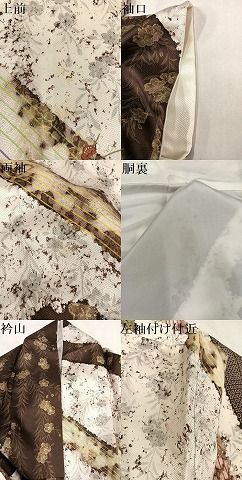 平和屋着物●訪問着　雪輪枝垂れ桜文　暈し染め　金彩　正絹　逸品　AABN5746ph