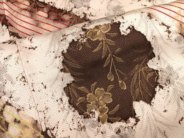 平和屋着物●訪問着　雪輪枝垂れ桜文　暈し染め　金彩　正絹　逸品　AABN5746ph