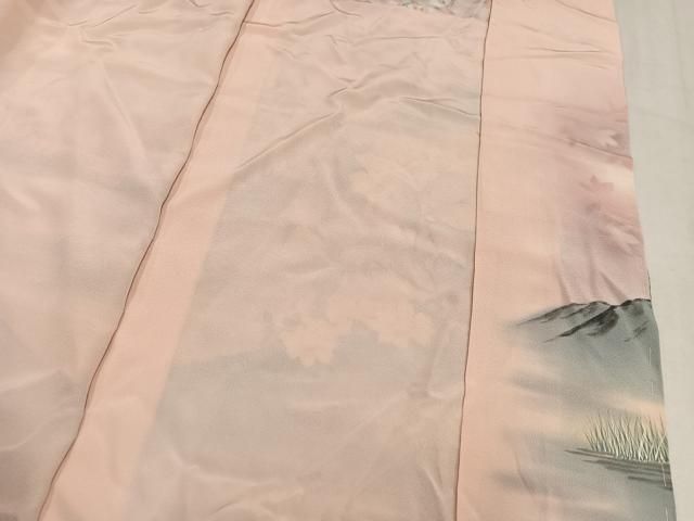 平和屋着物●訪問着　作家物　草花文　暈し染め　浜ちりめん　仮絵羽　正絹　逸品　未使用　AABN5749ph