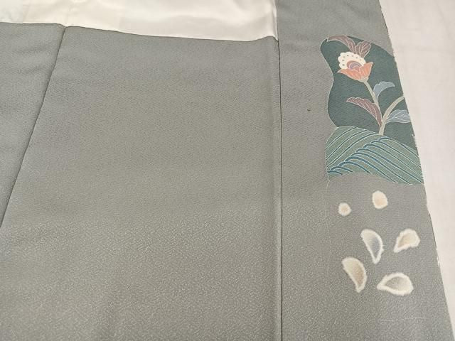 平和屋着物●訪問着　駒刺繍　吉祥花唐草文　暈し染め　金彩　正絹　逸品　AABN5752ph