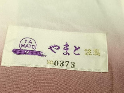 平和屋着物●中国三大刺繍　汕頭刺繍　スワトウ刺繍　訪問着　草花文　暈し染め　金彩　やまと誂製　正絹　逸品　AABN5760ph