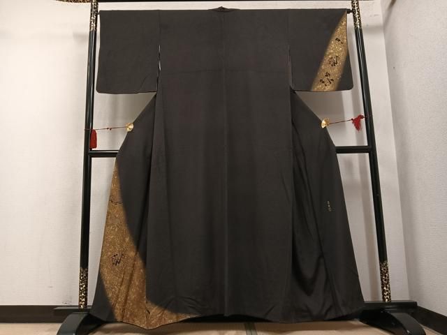 平和屋着物●訪問着　刺繍　天目染　草花文　暈し染め　金彩　正絹　逸品　AABN5761ph