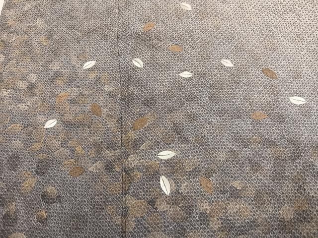 平和屋着物●訪問着　総絞り　刺繍　舞葉文　暈し染め　金彩　正絹　逸品　AABN5764ph