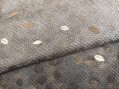 平和屋着物●訪問着　総絞り　刺繍　舞葉文　暈し染め　金彩　正絹　逸品　AABN5764ph