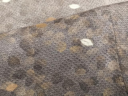 平和屋着物●訪問着　総絞り　刺繍　舞葉文　暈し染め　金彩　正絹　逸品　AABN5764ph