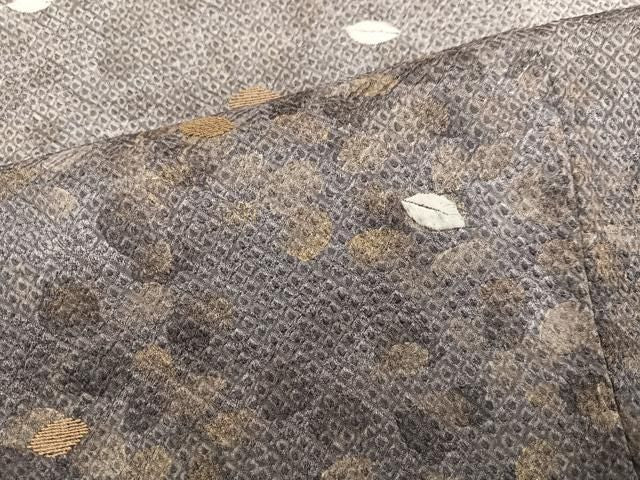 平和屋着物●訪問着　総絞り　刺繍　舞葉文　暈し染め　金彩　正絹　逸品　AABN5764ph