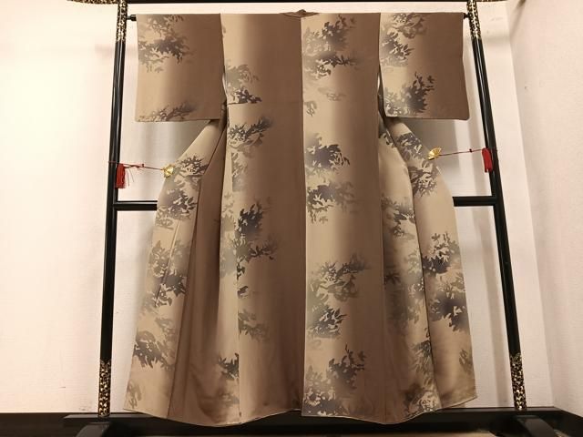 平和屋着物●上質な小紋　草木文　暈し染め　正絹　逸品　AABN5765ph