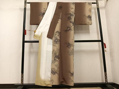 平和屋着物●上質な小紋　草木文　暈し染め　正絹　逸品　AABN5765ph