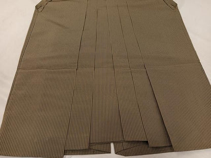 平和屋着物●男性　人間国宝　甲田綏郎　精好仙台平　馬乗り袴　縞　正絹　逸品　AABN5768ph