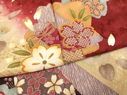 平和屋着物●豪華振袖　舞花文　暈し染め　金彩　正絹　逸品　AABN5770ph