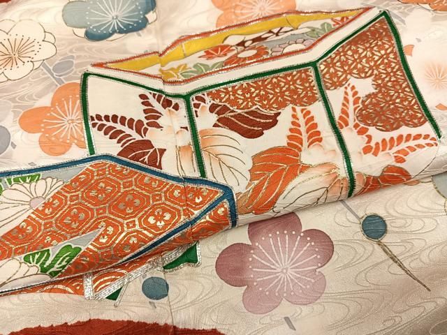 平和屋着物●豪華振袖　絞り　駒刺繍　貝桶花文　金彩　正絹　逸品　AABN5772ph