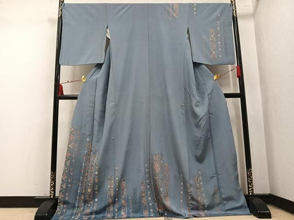 平和屋着物●中国三大刺繍　汕頭刺繍　スワトウ刺繍　総刺繍　訪問着　草花文　ロング丈　正絹　逸品　AABN5787ph