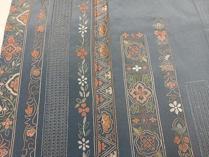 平和屋着物●中国三大刺繍　汕頭刺繍　スワトウ刺繍　総刺繍　訪問着　草花文　ロング丈　正絹　逸品　AABN5787ph