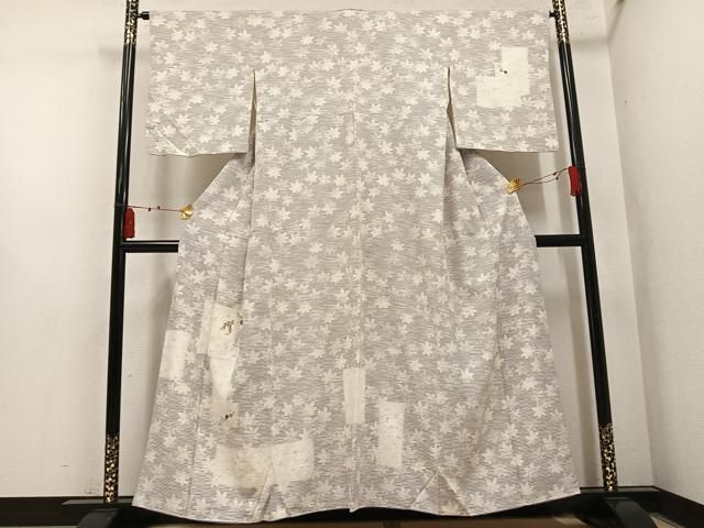 平和屋着物●訪問着　刺繍　ぜんまい糸　楓文　金糸　正絹　逸品　AABN5819ph