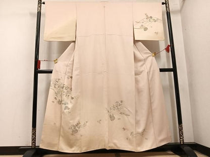 平和屋着物●中国三大刺繍　スワトウ刺繍　汕頭刺繍　総刺繍　訪問着　飾花文　暈し染め　金糸　正絹　逸品　AABN5821ph