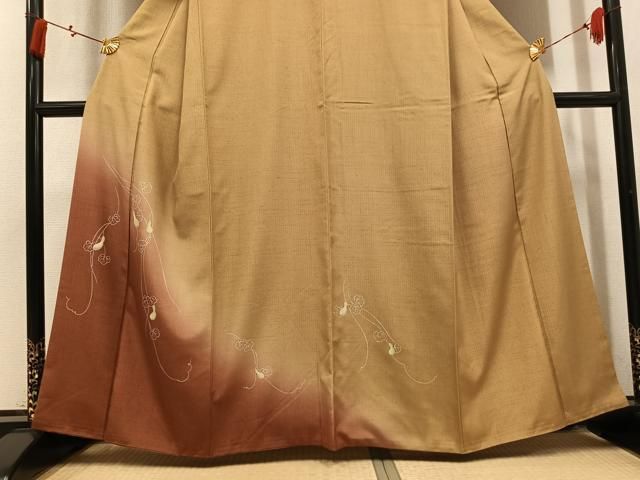 平和屋着物●訪問着　紬地　飛鳥文　暈し染め　正絹　逸品　AABN5834ph